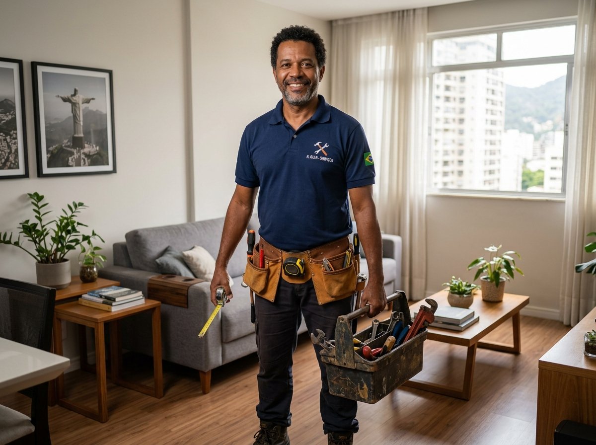 Profissional de manutenção da empresa Robinho Marido de Aluguel